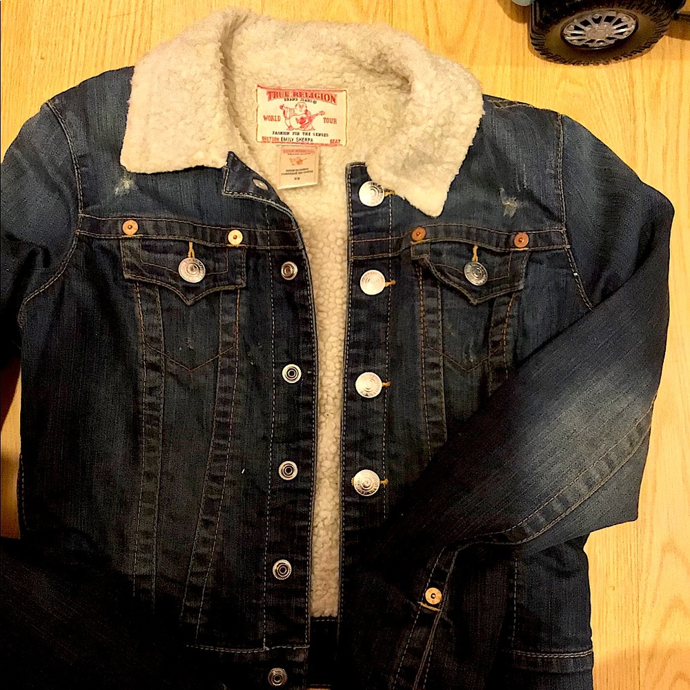 True religion girls denim Sherpa jacket